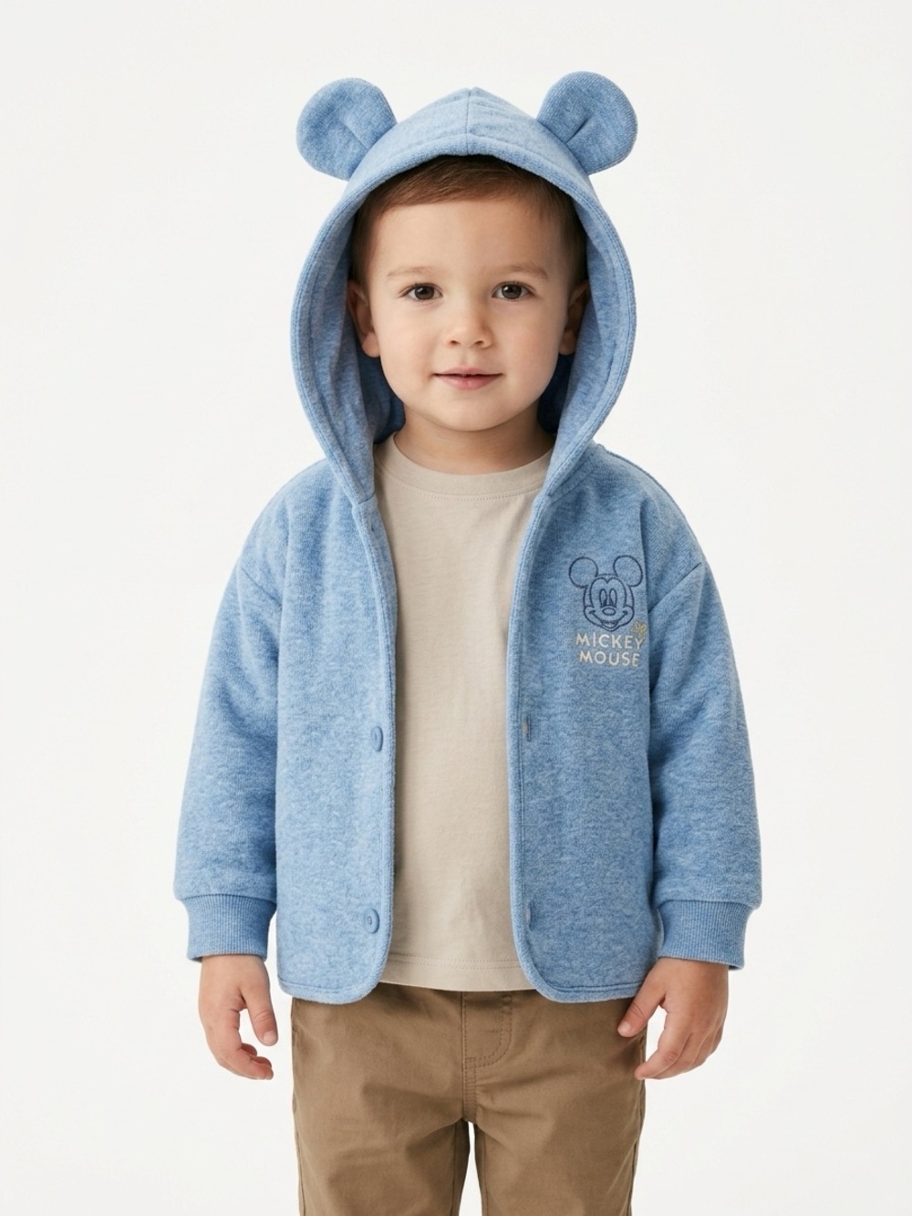Disney Baby Mickey Mouse Hooded Jacket Blue Cozycore 24M Chenille Embroidery